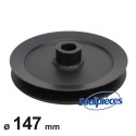 ⇘ Poulie à gorge en V Ø ext 147 mm. Largeur 33 mm