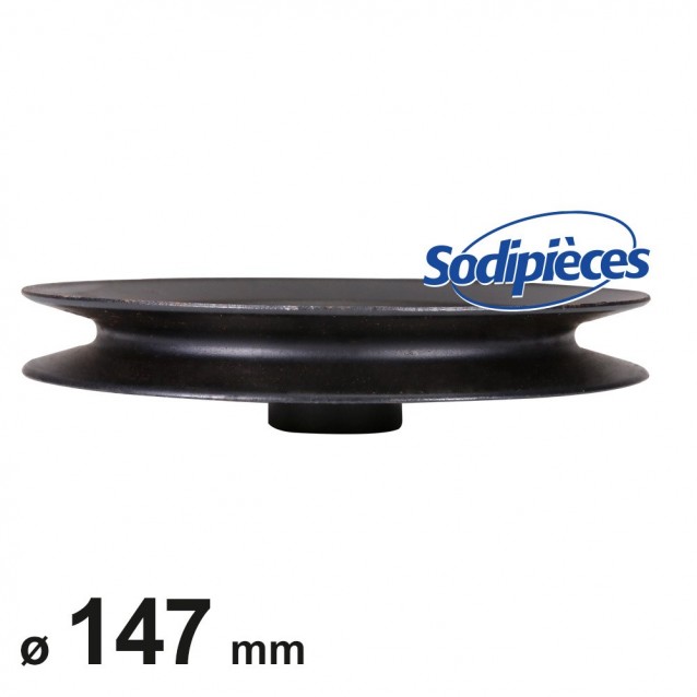 Poulie à gorge en V diam 147 mm. Largeur 33 mm