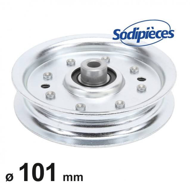 Poulie à gorge plate diam 101mm.Diam rebord 117 mm