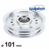 Poulie à gorge plate diam 101mm.Diam rebord 117 mm