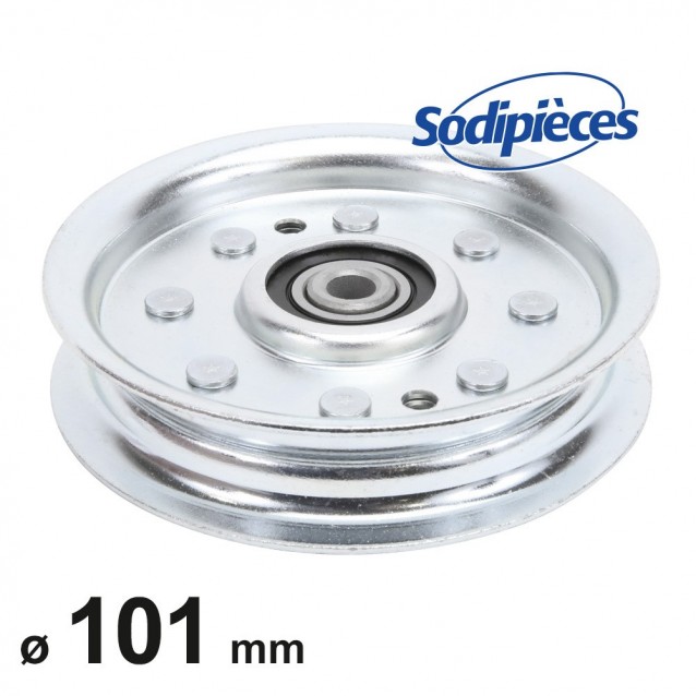 Poulie à gorge plate diam 101mm.Diam rebord 117 mm