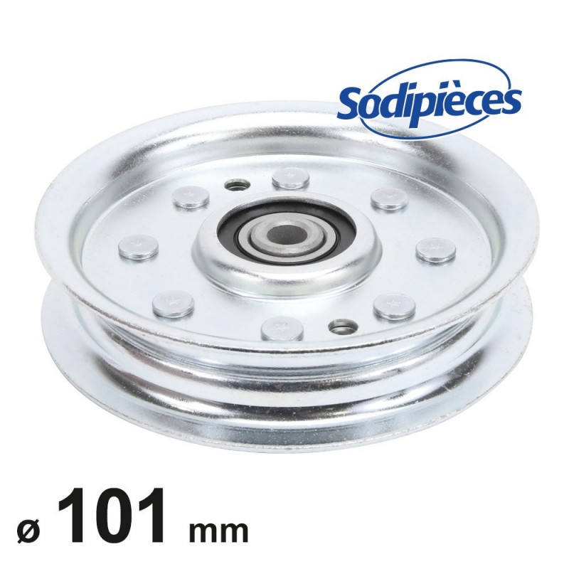 Poulie à gorge plate diam 101mm.Diam rebord 117 mm