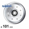 Poulie à gorge plate diam 101mm.Diam rebord 117 mm