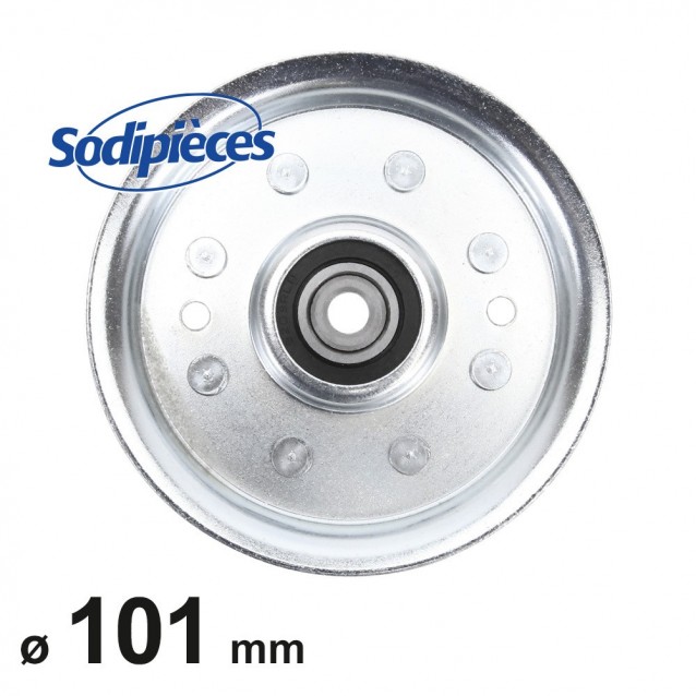 Poulie à gorge plate diam 101mm.Diam rebord 117 mm