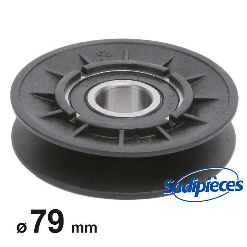 Poulie gorge en V Ø 79 mm. Larg 17 mm