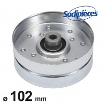 Poulie à gorge plate diam 102mm.