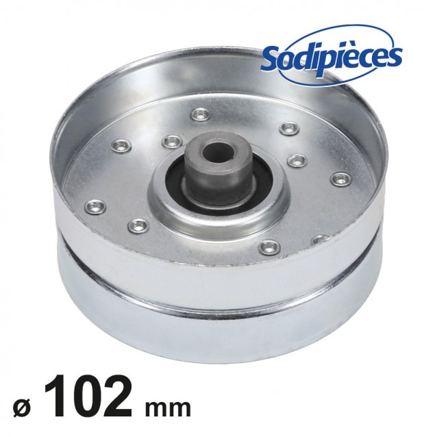 Poulie à gorge plate diam 102mm.