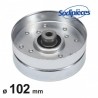 Poulie à gorge plate diam 102mm.