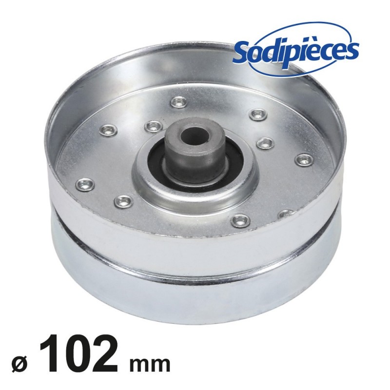 Poulie à gorge plate diam 102mm.