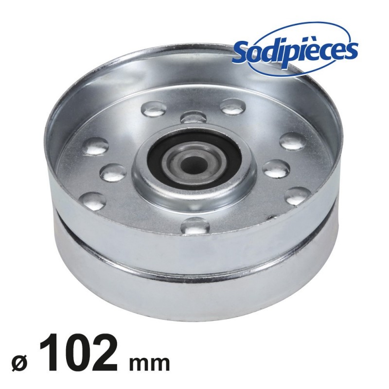 Poulie à gorge plate diam 102mm.