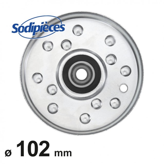 Poulie à gorge plate diam 102mm.