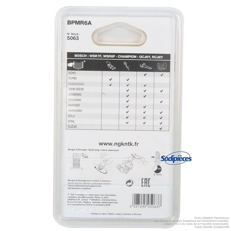 Bougie NGK type BPMR6A