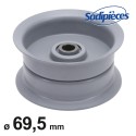 Poulie à gorge plate Ø 69,5 mm. Ø rebord 83 mm