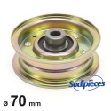 Poulie à gorge plate Ø 70 mm. Ø rebord 77 mm 