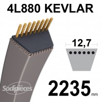 Courroie tondeuse 4L88 Kevlar Trapézoïdale. 12,7 mm x 2235 mm.