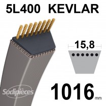 Courroie tondeuse 5L40 Kevlar Trapézoïdale. 15,8 mm x 1016 mm.