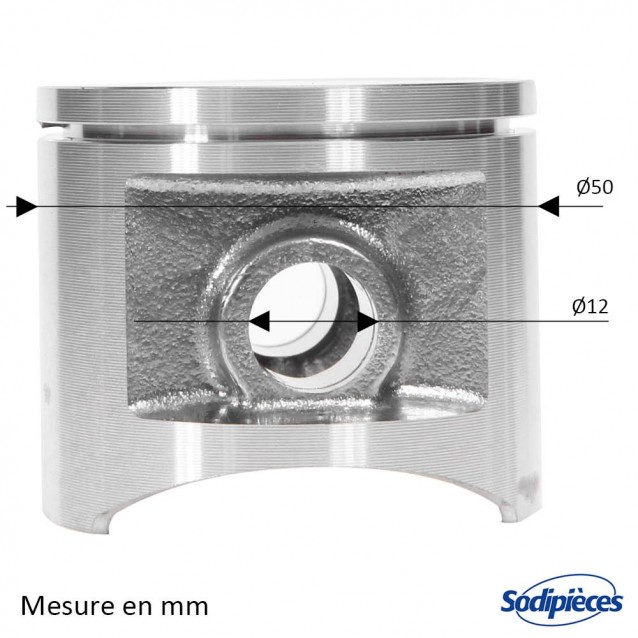 Cylindre piston pour Husqvarna 271, HS372, 372, 372XP, 362, avant 2007 jusqu'a fin 2007 Ø 50 mm