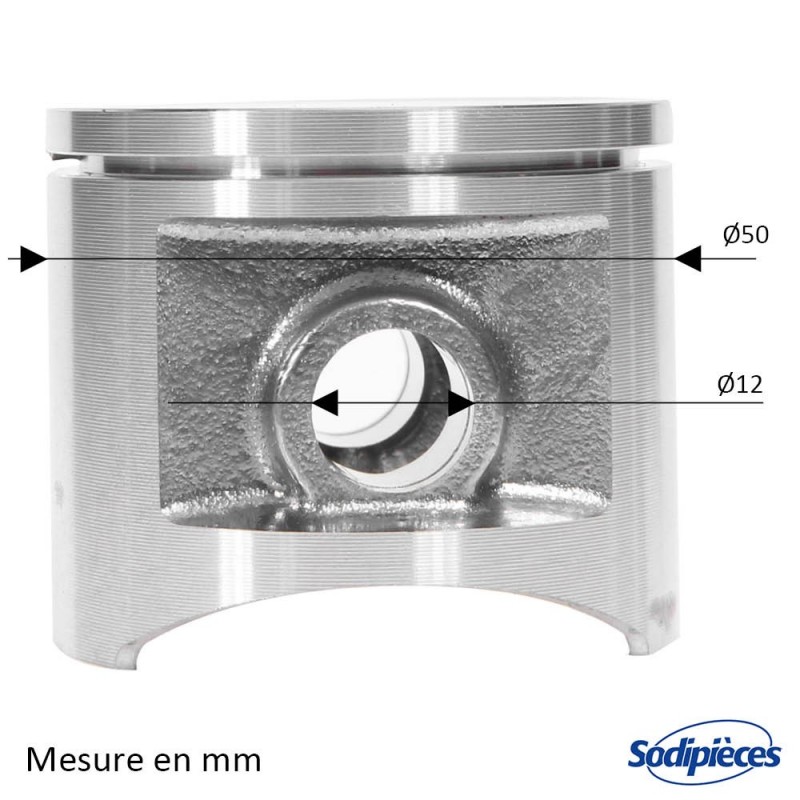 Cylindre piston pour Husqvarna 271, HS372, 372, 372XP, 362, avant 2007 jusqu'a fin 2007 Ø 50 mm