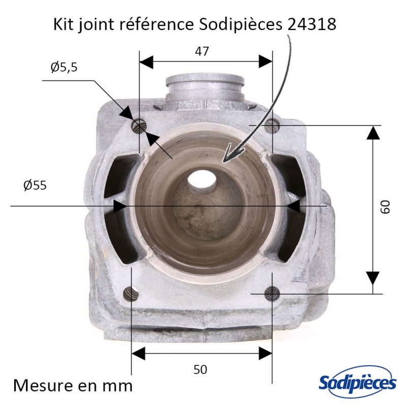 Cylindre piston pour Husqvarna 271, HS372, 372, 372XP, 362, avant 2007 jusqu'a fin 2007 Ø 50 mm