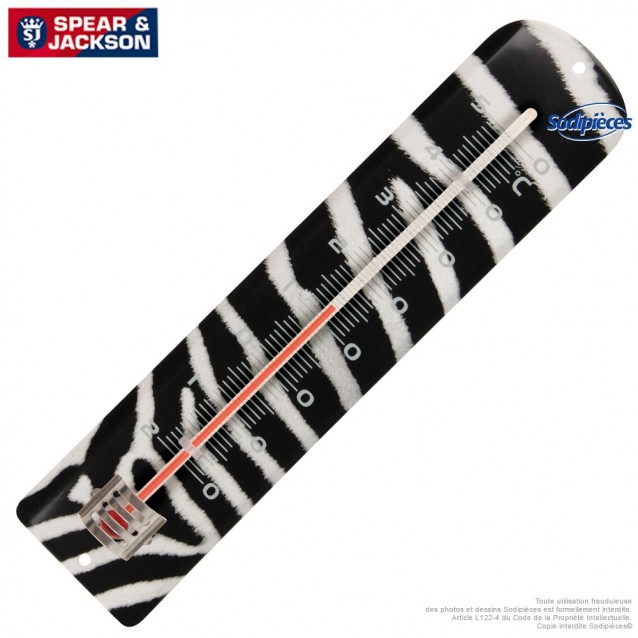 Thermomètre Spear & Jackson métal imprimé zebre