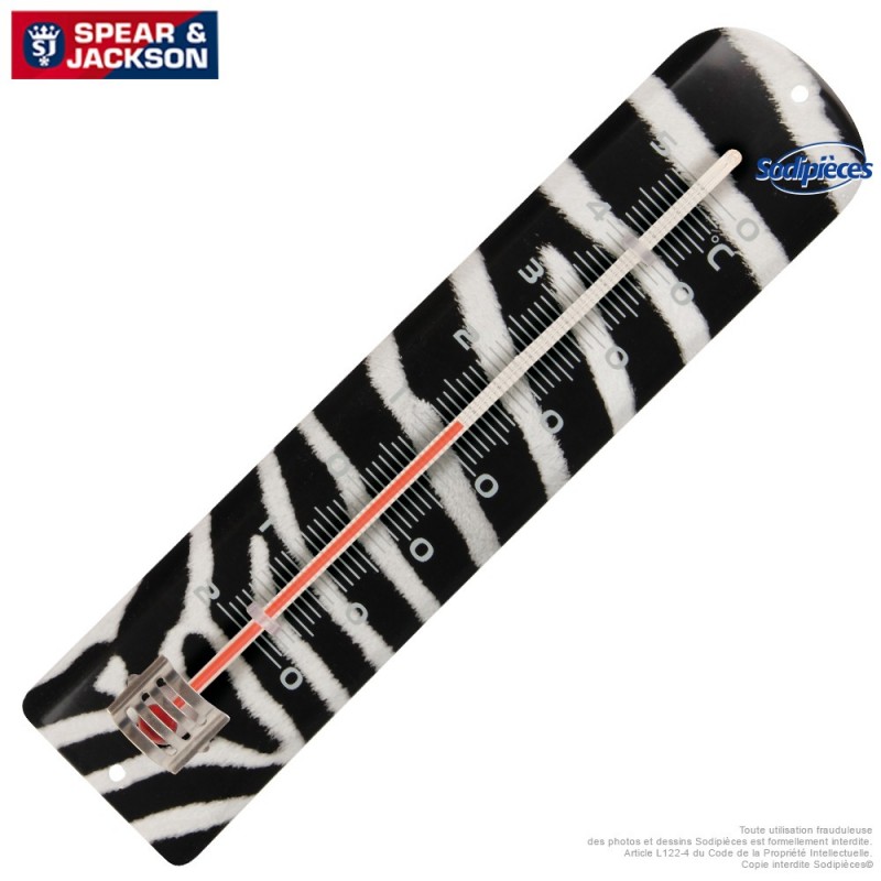 Thermomètre Spear & Jackson métal imprimé zebre