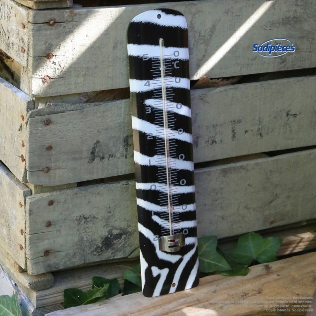 Thermomètre Spear & Jackson métal imprimé zebre