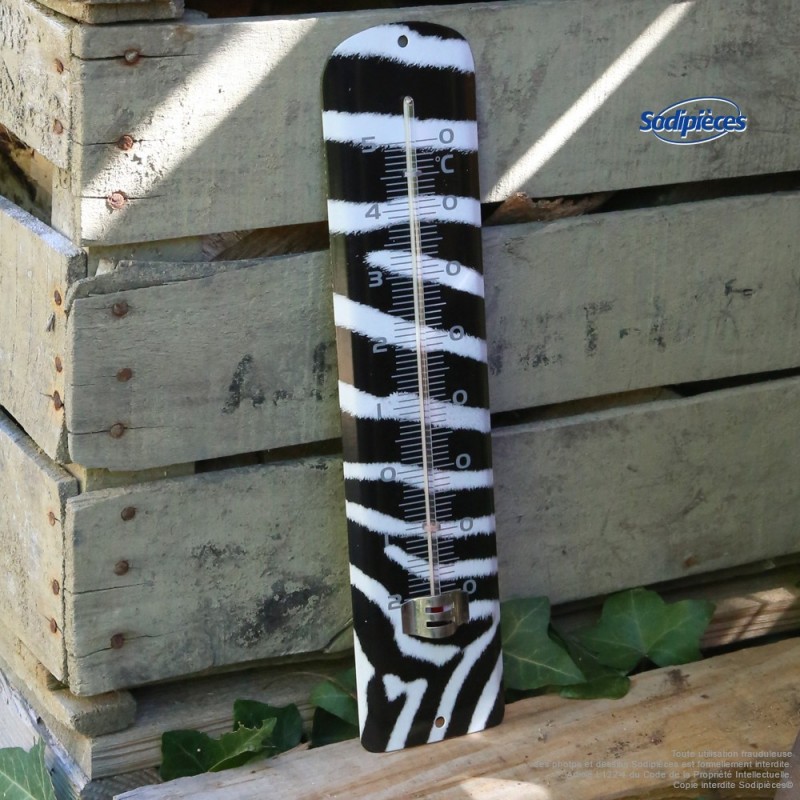 Thermomètre Spear & Jackson métal imprimé zebre