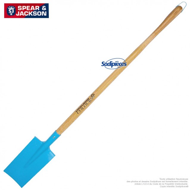 Bêche Spear & Jackson avec manche bois. Bleue