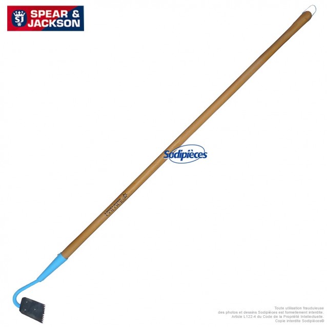 Binette dentelée Spear & Jackson avec manche bois. Bleue