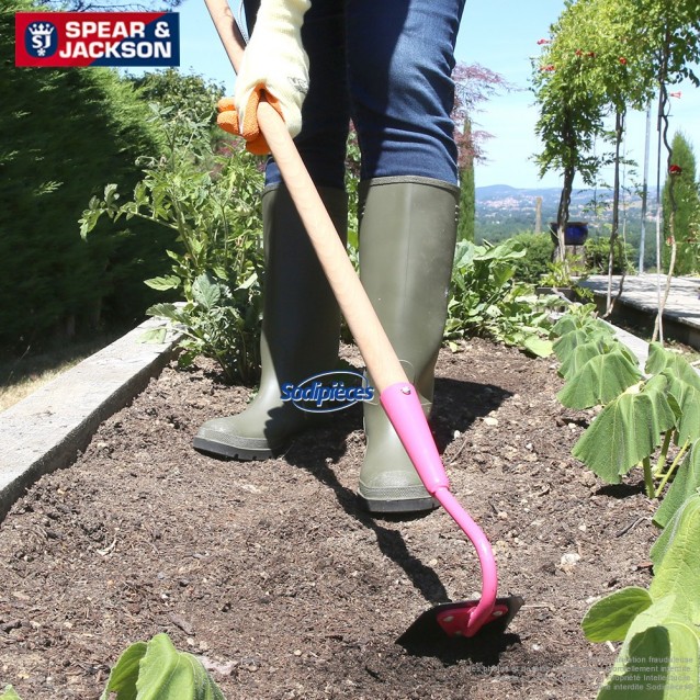 Binette dentelée Spear & Jackson avec manche bois. Rose