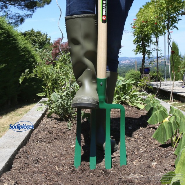 Fouche à bêcher Spear & Jackson 4 dents avec manche bois