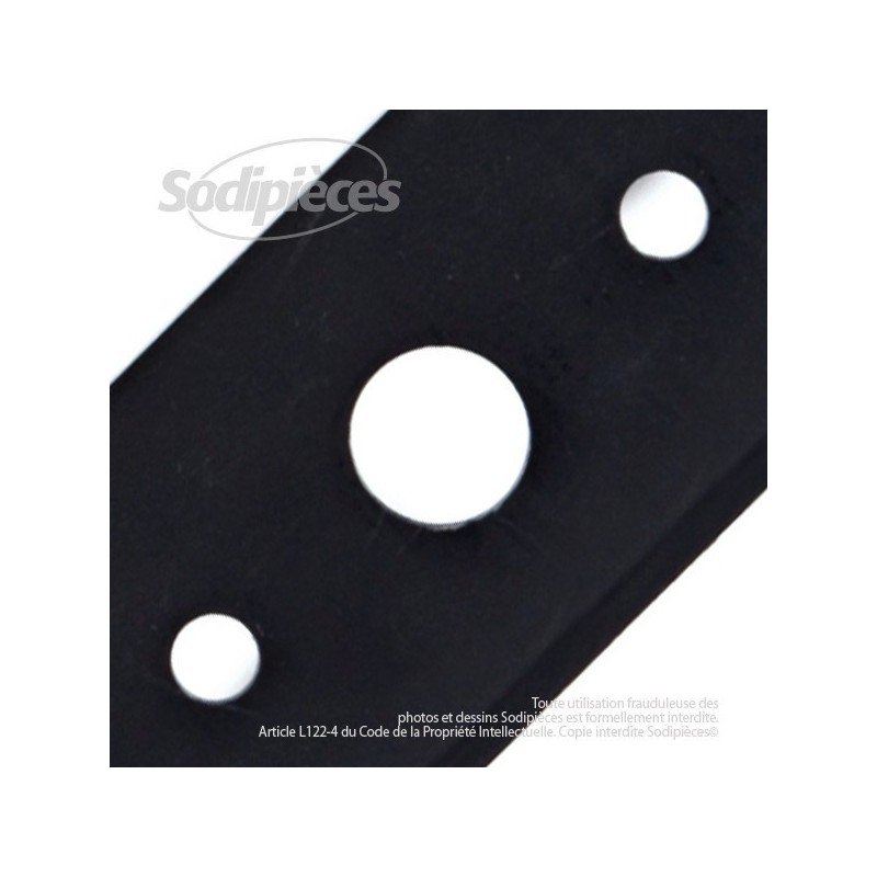 Lame. Coupe à droite 62 cm. Section 55 x 4. Alèsage 18,5 .