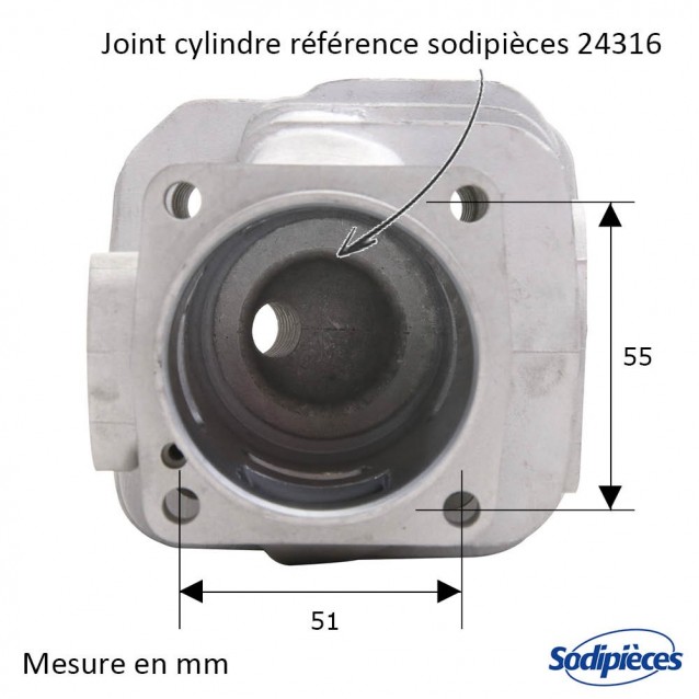 Cylindre piston tronçonneuse Husqvarna 181/281/288. Ø 54 mm