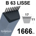 Courroie tondeuse B63 Trapézoïdale 17 mm x 1666 mm