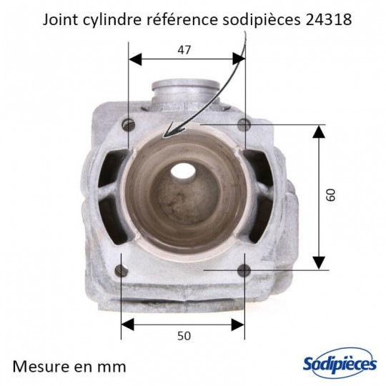 Cylindre piston pour Husqvarna 271, HS372, 372, 372XP, 362, avant 2007 jusqu'a fin 2007 Ø 50 mm