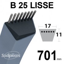 Courroie tondeuse B25 Trapézoïdale 17 mm x 701 mm