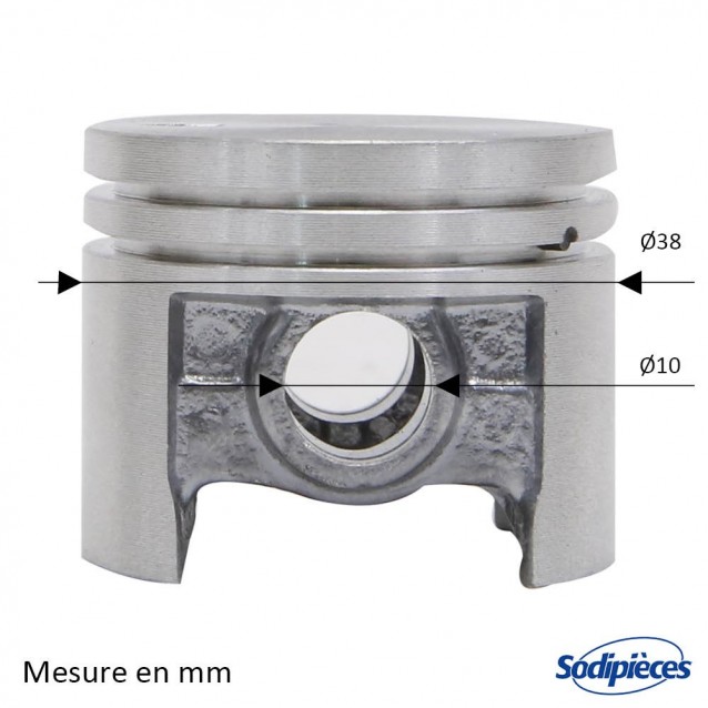 Cylindre piston segment moteur complet tronçonneuse 38 cm3 Timberpro