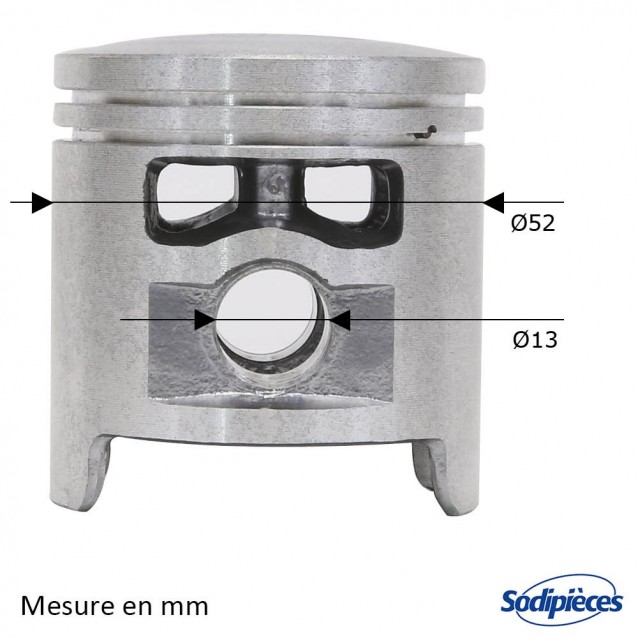 Cylindre piston tronçonneuse Stihl 050, 051, TS510. Ø 52mm