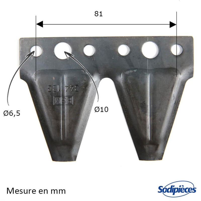 Lame double courbée pour Iseki n° origine IG-007-001, IG-007-002