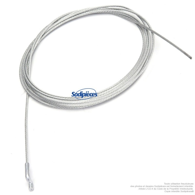 Cable souple diam 1,9 mm diam 1,9 mm. L : 2 m . Tête 8 x 8 mm et Z diam 4 mm