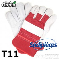 Gants cuir. Travaux et jardin. HanderGreen® T11