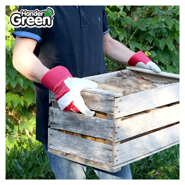 Gants cuir. Travaux et jardin. HanderGreen® T11