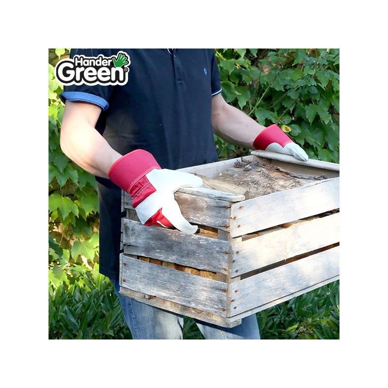 Gants cuir. Travaux et jardin. HanderGreen® T11