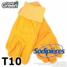 Gants jaune. Cuir et jardin. HanderGreen® T10