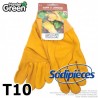 Gants jaune. Cuir et jardin. HanderGreen® T10