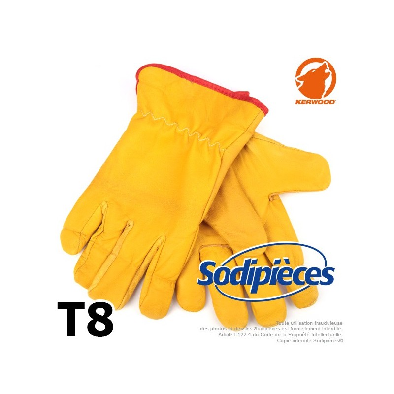 Gants Kevlar. Cuir et forêt. Class 5. Kerwood T8