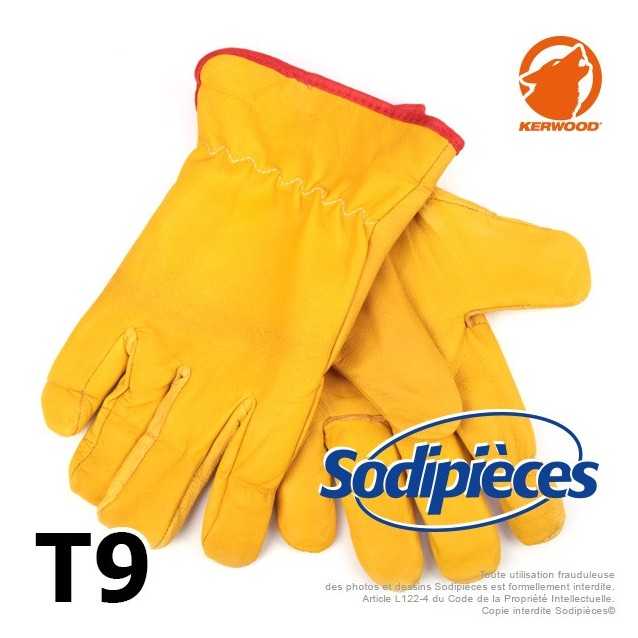 Gants Kevlar. Cuir et forêt. Class 5. Kerwood T9