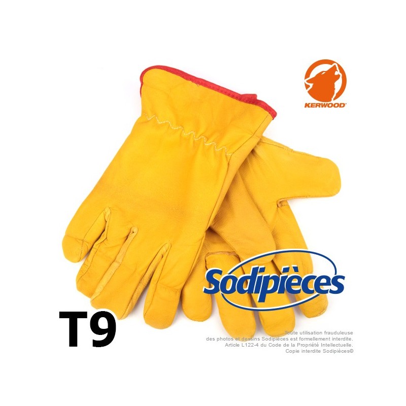 Gants Kevlar. Cuir et forêt. Class 5. Kerwood T9