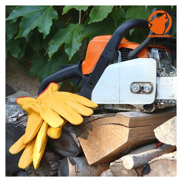 Gants Kevlar. Cuir et forêt. Class 5. Kerwood T9