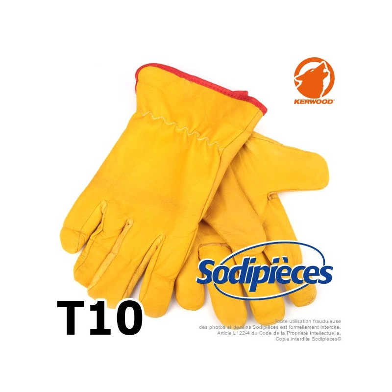 Gants Kevlar. Cuir et forêt. Class 5. Kerwood T10